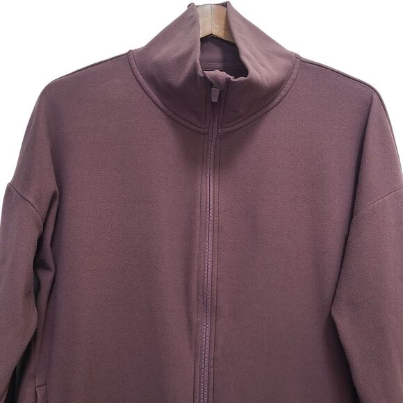 Mondetta Fleece Jacket Womens Medium Mauve Long Sleeve Full Zip High Neck Cozy - Picture 3 of 10